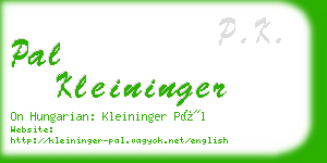 pal kleininger business card